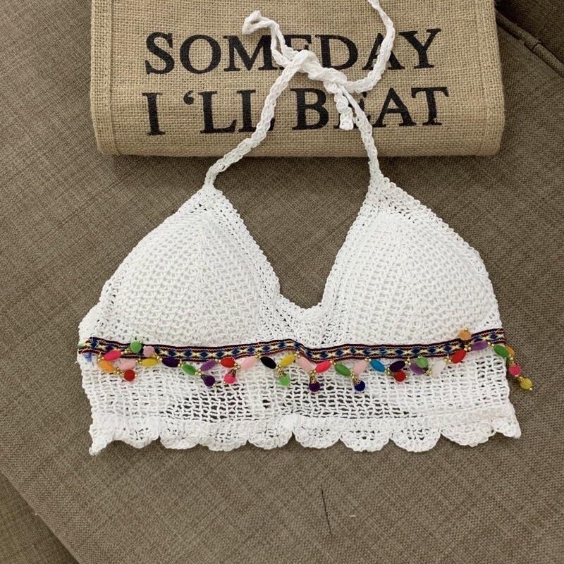 Áo bra len móc nhiều kiểu mặc đi biển️bikini hot