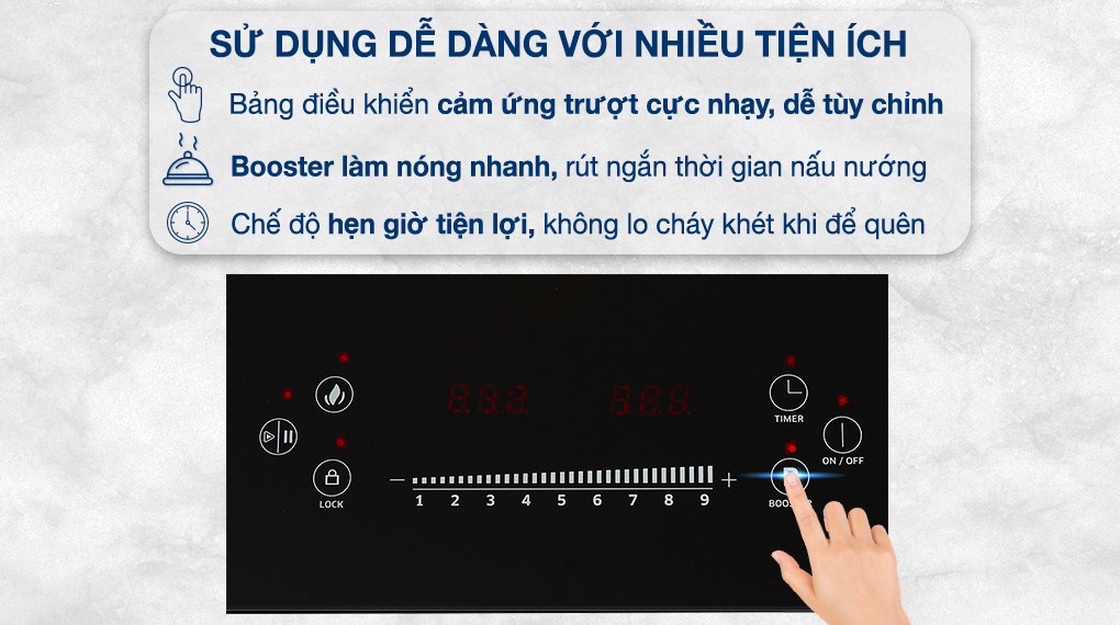 Bếp từ đôi lắp âm Kangaroo KG855i - Hàng chính hãng