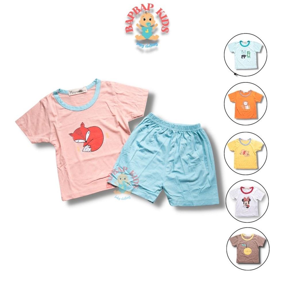 Bộ Cộc Tay Cho Bé Trai, Bé Gái BAPBAP Vải Thun Lạnh Minkymom Họa Tiết Hoạt Hình Dễ Thương, Đồ Bộ Trẻ Em Mặc Nhà CTHH
