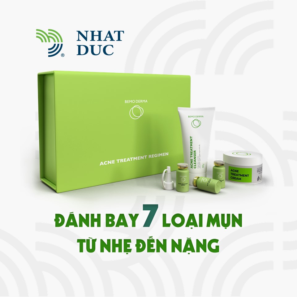 Bộ Mụn Chuẩn Y Khoa BEMO Derma - Xóa thâm, Liền sẹo, Diệt vi khuẩn, vi nấm