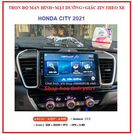 BỘ Màn hình ô tô dvd android 9 inch theo xe HONDA CITY 2021,CÓ mặt dưỡng+giắc zin theo xe