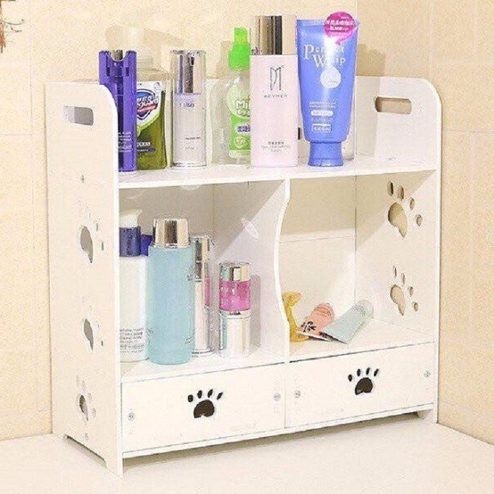 Kệ mỹ phẩm chân chó 2 ngăn kéo