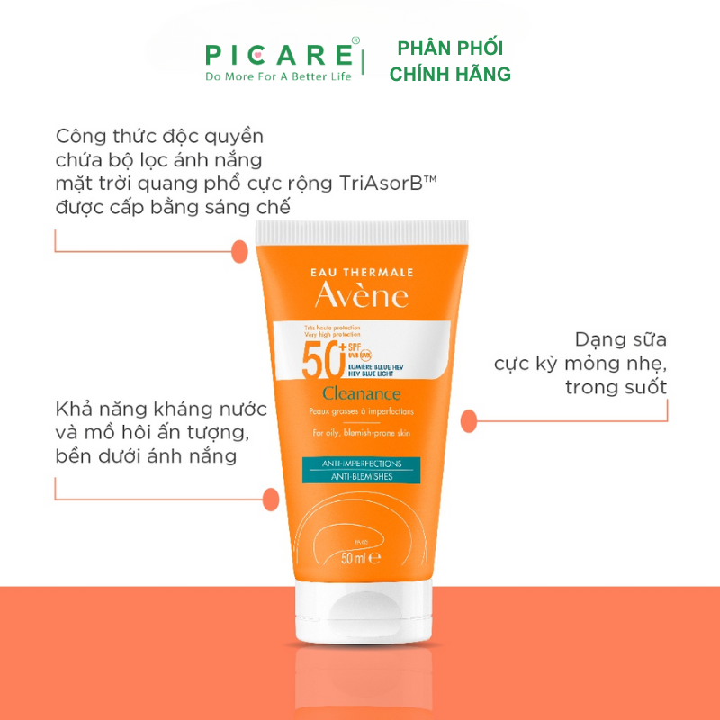 Kem Chống Nắng Phổ Rộng Dành Cho Da Nhờn Mụn Avène Cleanance Protect Blue Light SPF50+ 50ml