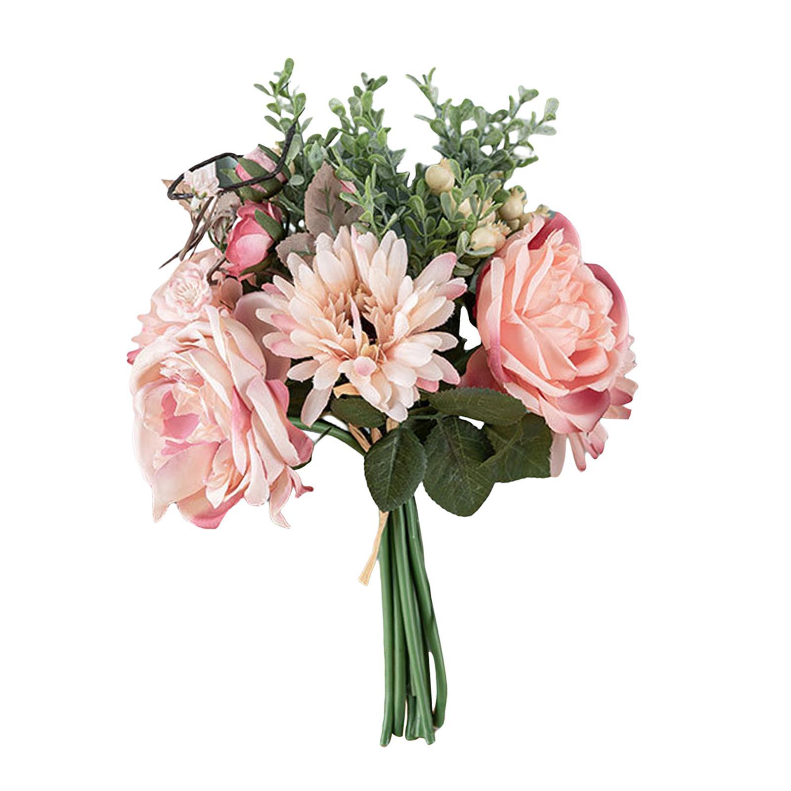 Artificial Flowers Bouquet Wedding Flowers for Centerpieces Desktop Garden