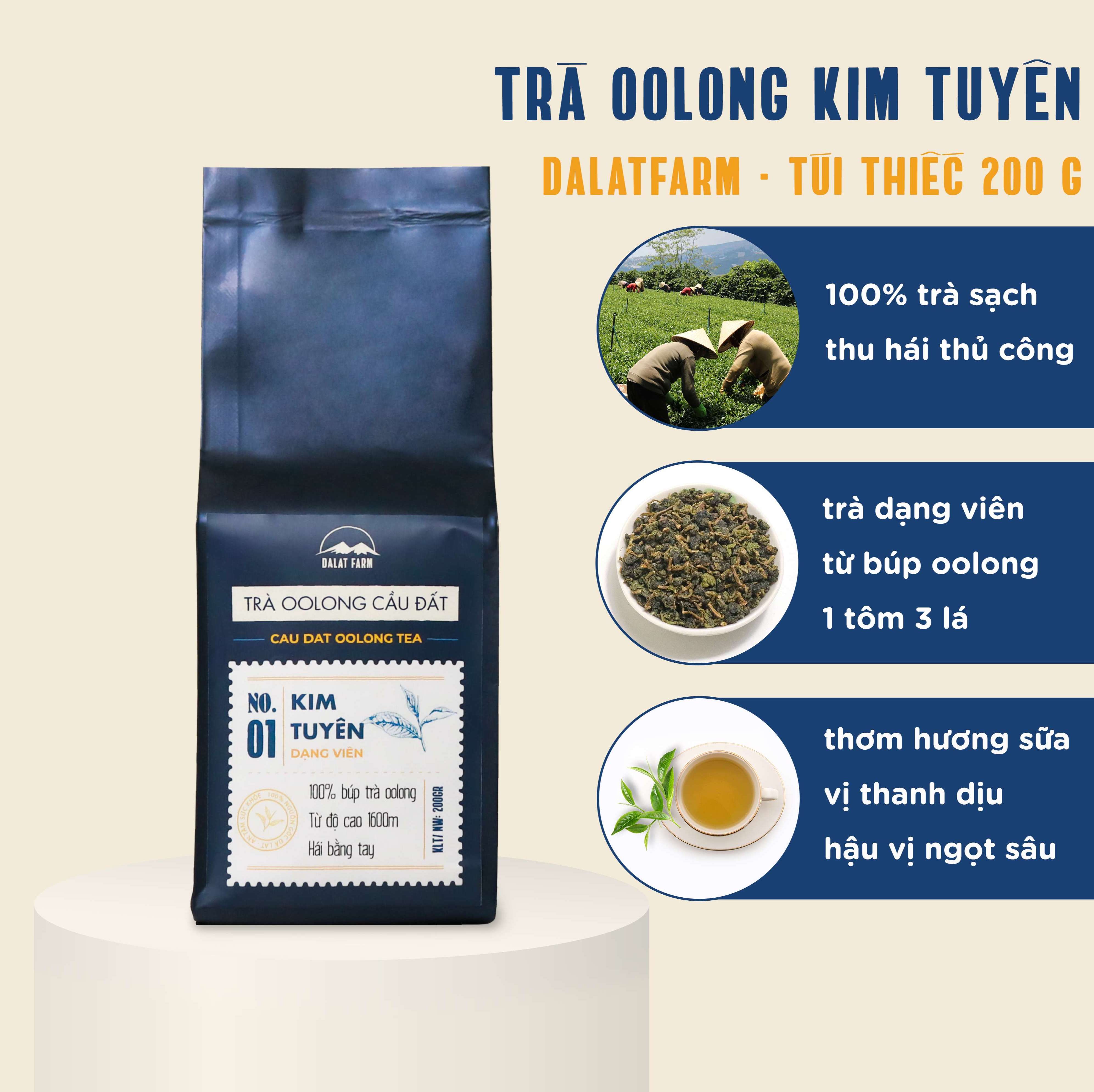 Trà Oolong Kim Tuyên Cầu Đất - Túi 200Gr