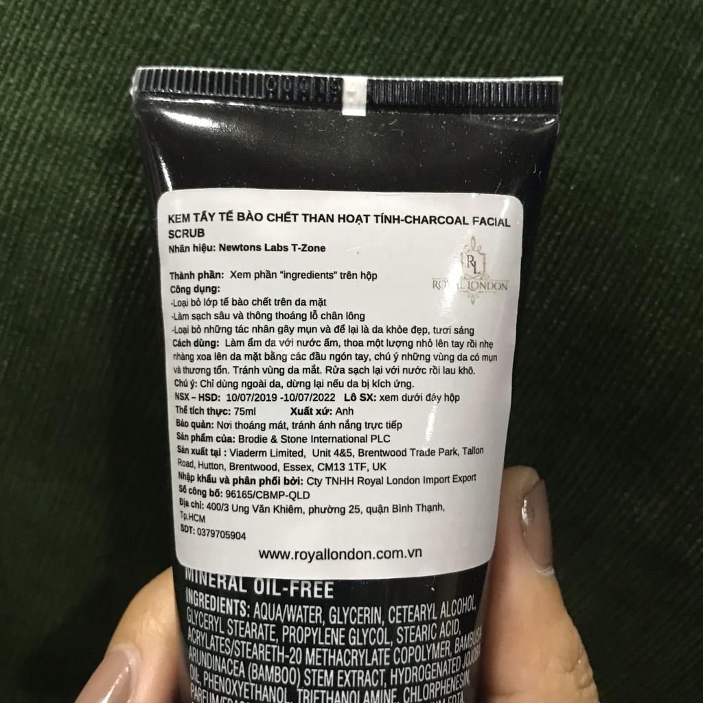 Tẩy tế bào chết than hoạt tính T-Zone charcoal purifying facial scrub 75ml