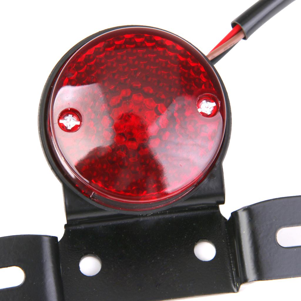 Red Motorcycle Rear License Plate Bracket Tail Light Lens for