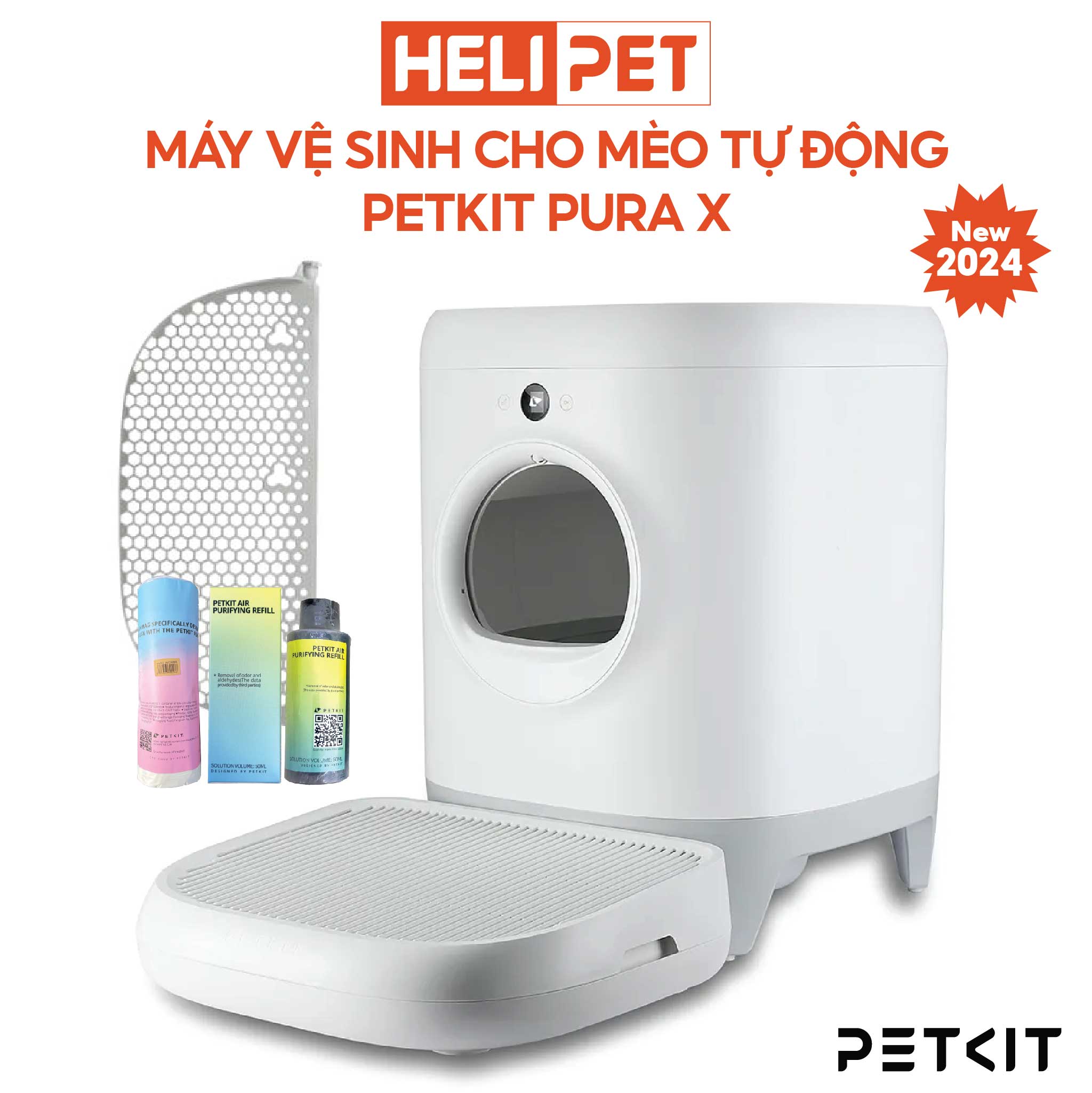 Máy Vệ Sinh, Dọn Phân Mèo Tự Động PETKIT PURA X 2024 - HeLiPet