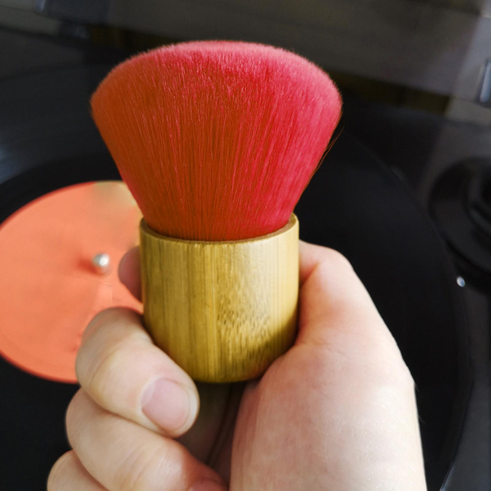 Vinyl Record Cleaner Brush Clean Dust Brush Wooden Handle for Turntable