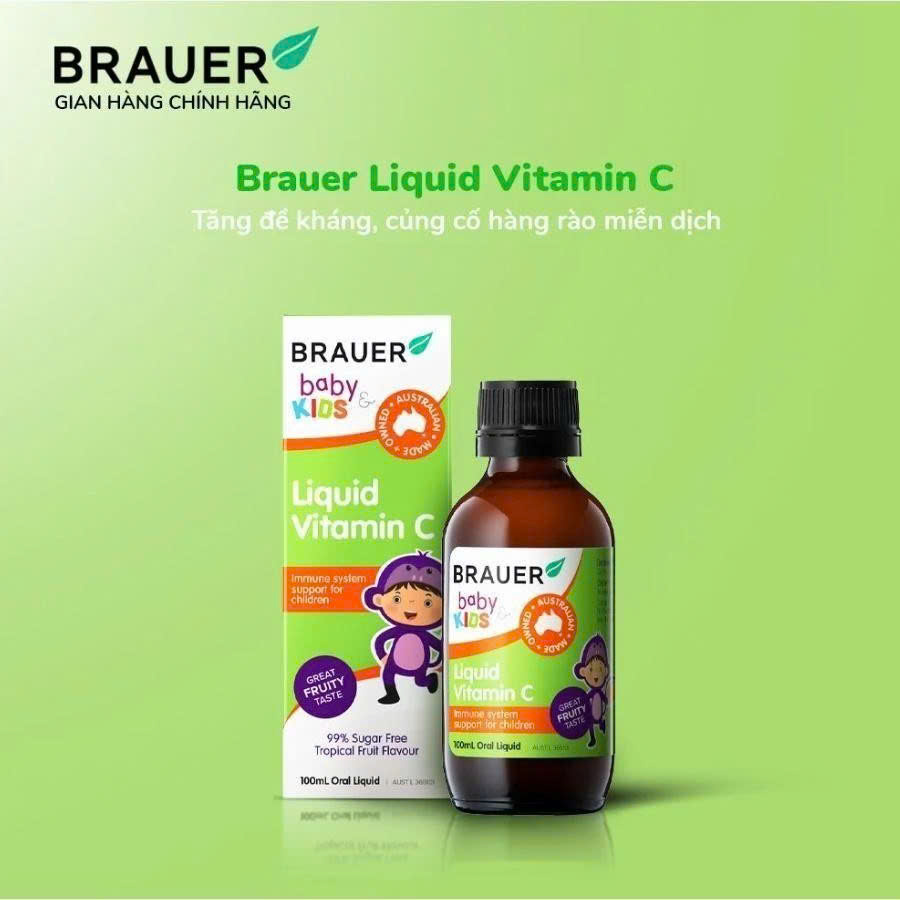 Siro Brauer Liquid Vitamin C cho trẻ từ 1 tuổi 100ml
