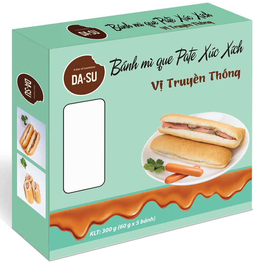 Bánh Mì Que Pate Xúc Xích - Vị Truyền Thống Da Su Đông Lạnh 300g