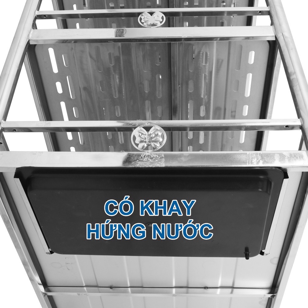 Kệ thẻ inox Deli Super 500 x 800  5 tầng