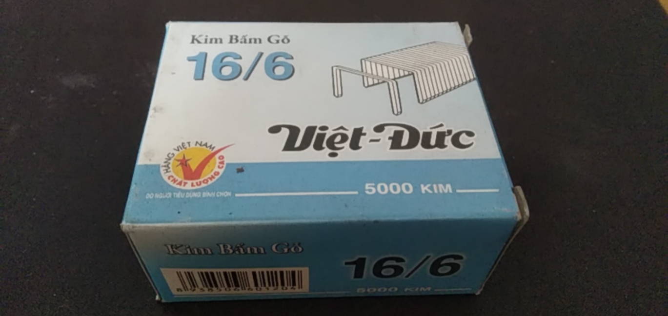 Hộp ghim bấm gỗ 16/6 - hộp 5000 kim