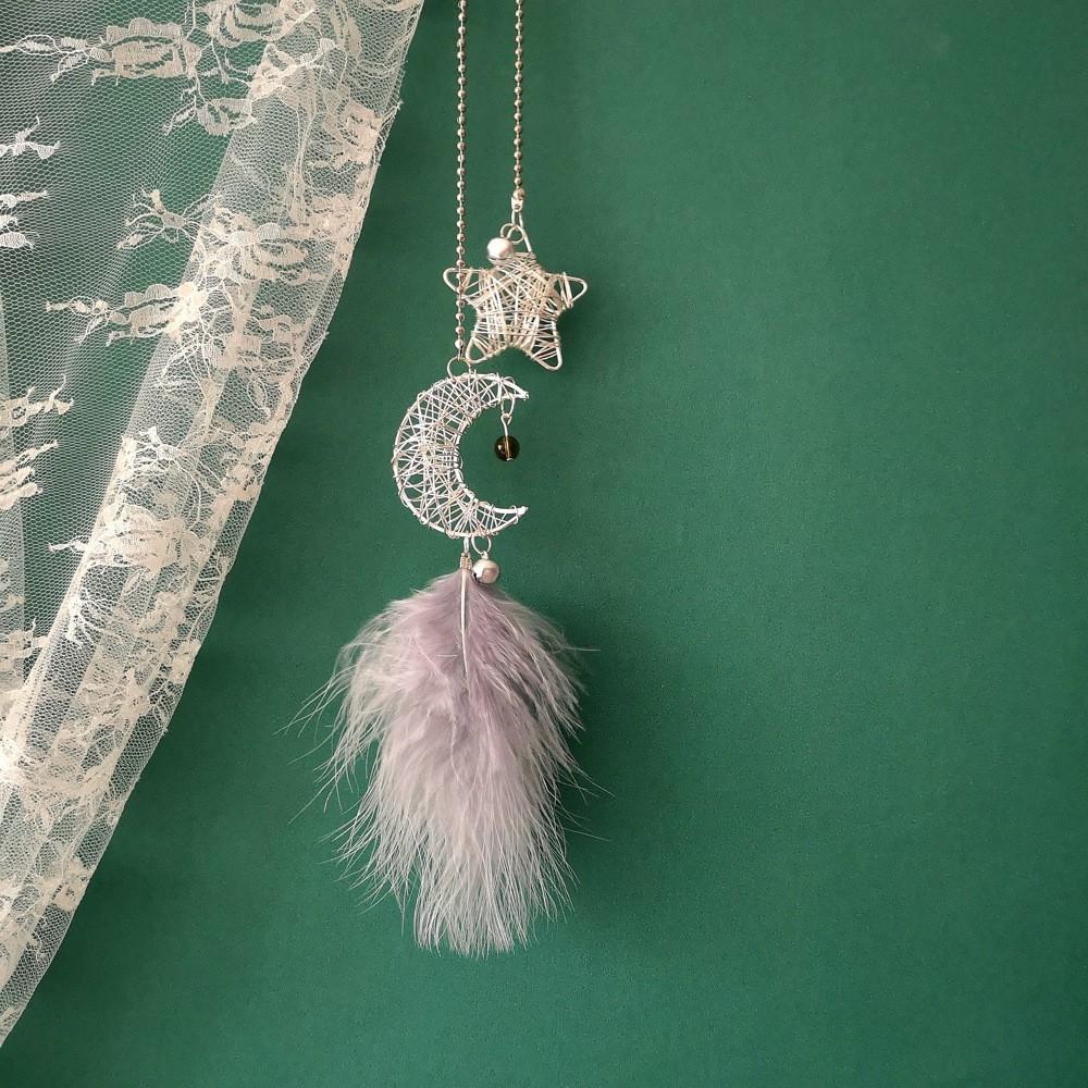 Dream Catcher Lông Vũ Mix Dây Sắt Trăng Sao