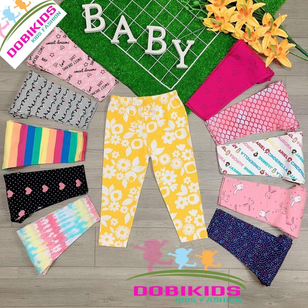 Quần Legging Bé Gái Set 5cái Thun Cotton Mềm Mát Co Giãn Họa Tiết Xinh (10-41kg)