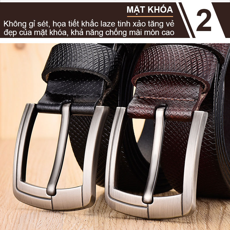 Dây nịt nam, dây thắt lưng nam da bò một lớp NIKITA-DL0102