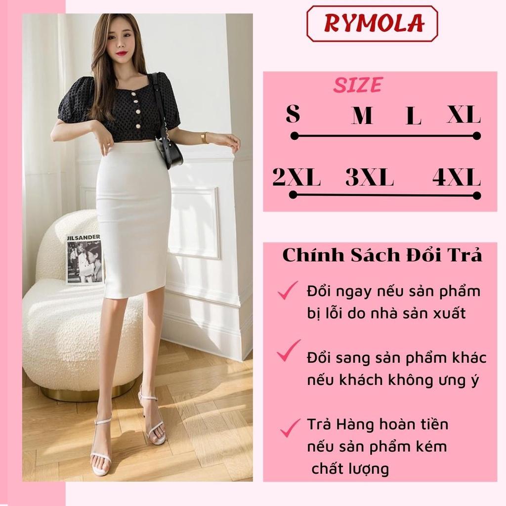 Chân váy trắng bút chì ôm công sở nữ MOLA váy dài qua gối dáng dài có xẻ sau vintage hàn quốc giá rẻ có bigsize co giãn