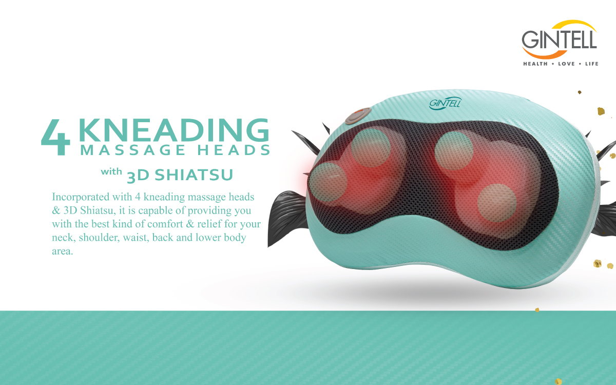 Gối Massage nhiệt hồng ngoại  G-Minnie Care| Công nghệ massage Shiatsu 3D