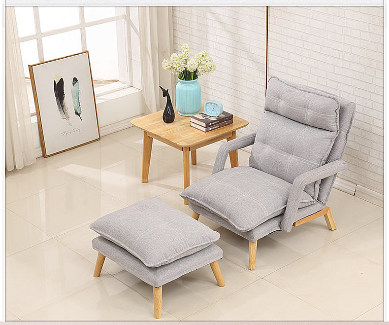 Ghế Sofa Thư Giãn Đọc Sách, Ghế Ngủ Tựa Lưng Thư Giãn Kèm Đôn Gác Chân, Ghế Phòng Ngủ - Hàng Nhập Khẩu