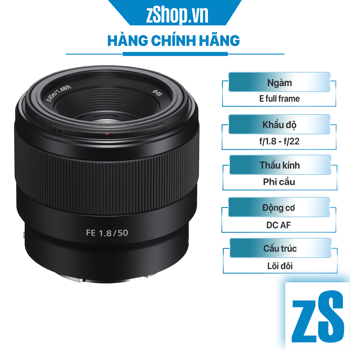 Ống Kính Sony FE 50mm f/1.8 (Hàng Chính Hãng)