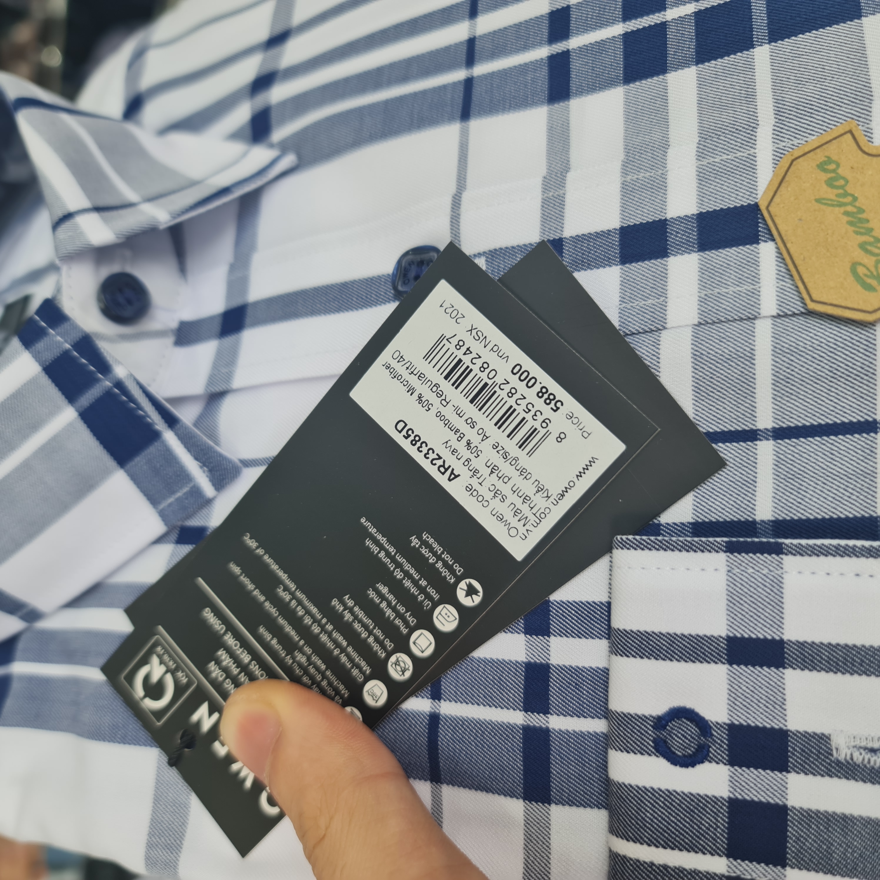 OWEN - Áo sơ mi nam dài tay dáng REGULAR sợi Tre - Mã AR23384D