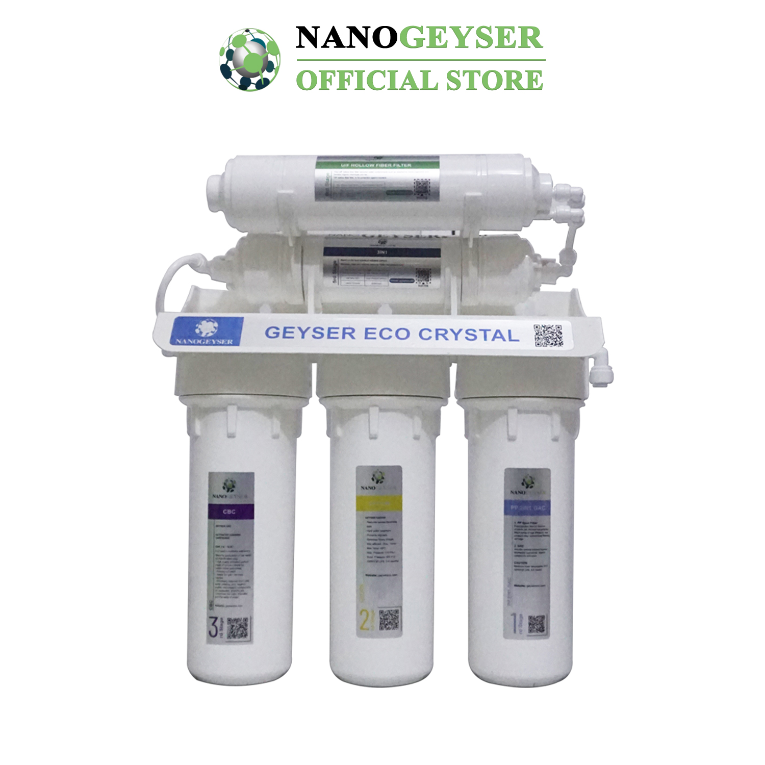 Máy lọc nước Nano Geyser ECO CRYSTAL công nghệ lọc UF - Hàng Chính Hãng