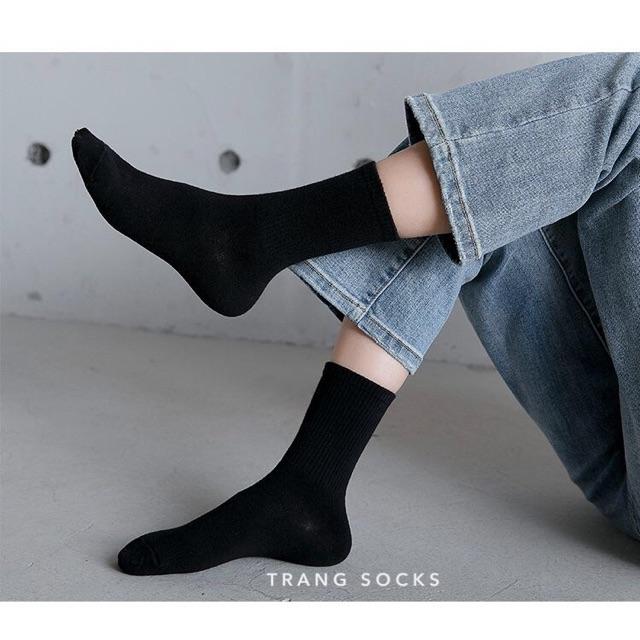 Tất trơn trung cổ gân - Long socks