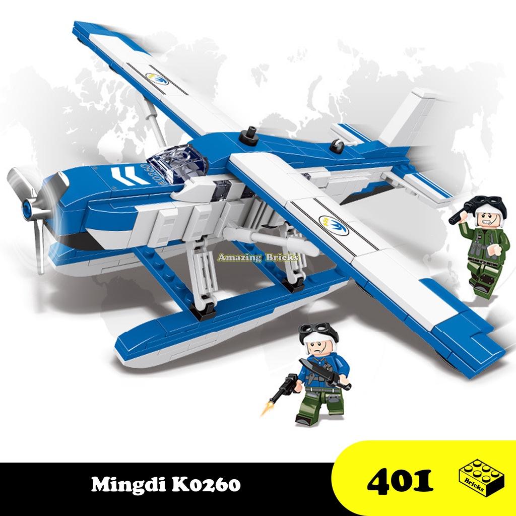 Đồ chơi Lắp ráp Máy bay Quân sự, Mingdi K0260 Xếp hình thông minh, Mô hình máy bay