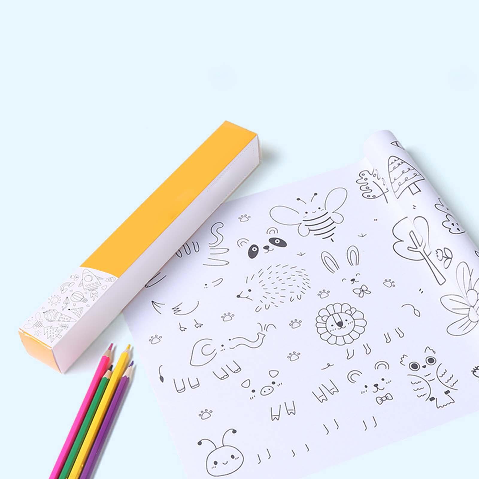 Toddler Sticky Drawing Paper Roll 30x300cm Coloring Stickers Accessory Child Toys DIY