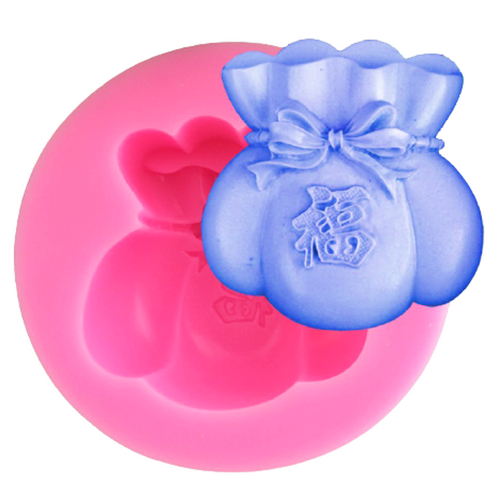 Khuôn silicon làm bánh bao, bánh trôi nước, rau câu, khuôn trung thu túi tiền tài lộc - Loại 8 cm - Mã số 1009