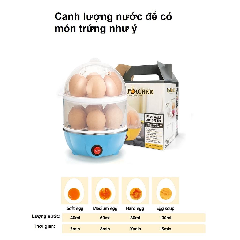 Nồi hấp trứng mini 2 tầng đa chức năng, dùng hấp trứng, bánh bao, rau củ, hải sản