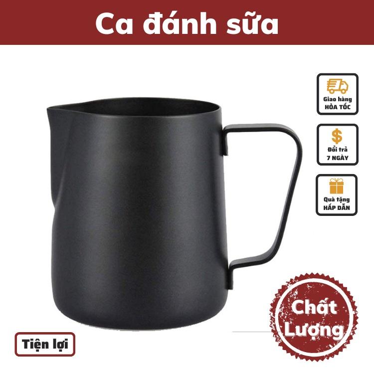 Ca đánh sữa inox cao cấp dung tích 350-600ml pha cà phê Espresso đổ hình cappuccino nghệ thuật Art Latte đen nhám