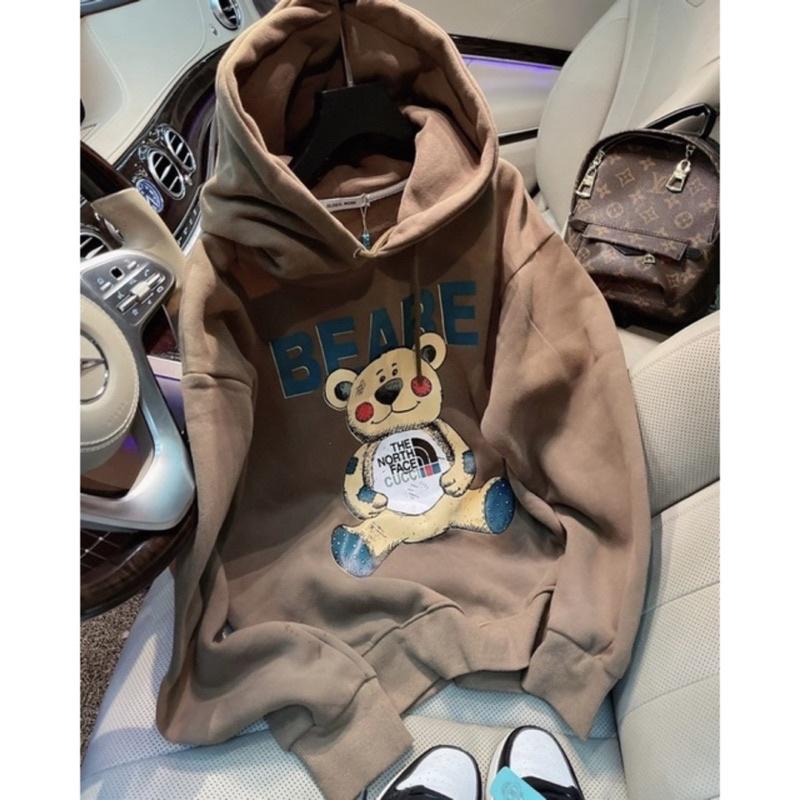 Áo Hoodie BEARE_ Tay Cánh Dơi Phồng Phom Rộng_Chất Nỉ Bông Ngoại Nhập Không Xù Lông_Hàng May 2 Lớp Nón Siêu Kute