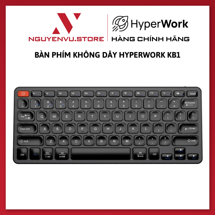 Bàn Phím Không Dây HyperWork HyperOne Gen 2 ( KB1 G2 ) | Bluetooth 5.1/2.4Ghz - Hàng Chính Hãng