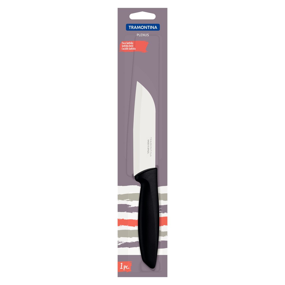 Dao Nhà Bếp 13cm Tramontina Plenus Cán Nhựa Thép Không Gỉ Siêu Sắc Bén Sản Xuất Tại Brazil