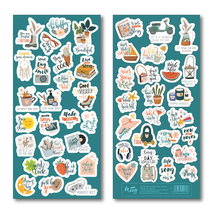 Sticker Mây - Bộ 2 tờ Sticker trang trí dễ thương