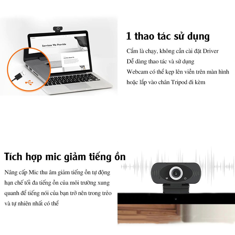 Webcam full HD 1080p Xiaomi IMILAB góc rộng 90 độ, tích hợp micro giảm ồn - Hàng Nhập Khẩu