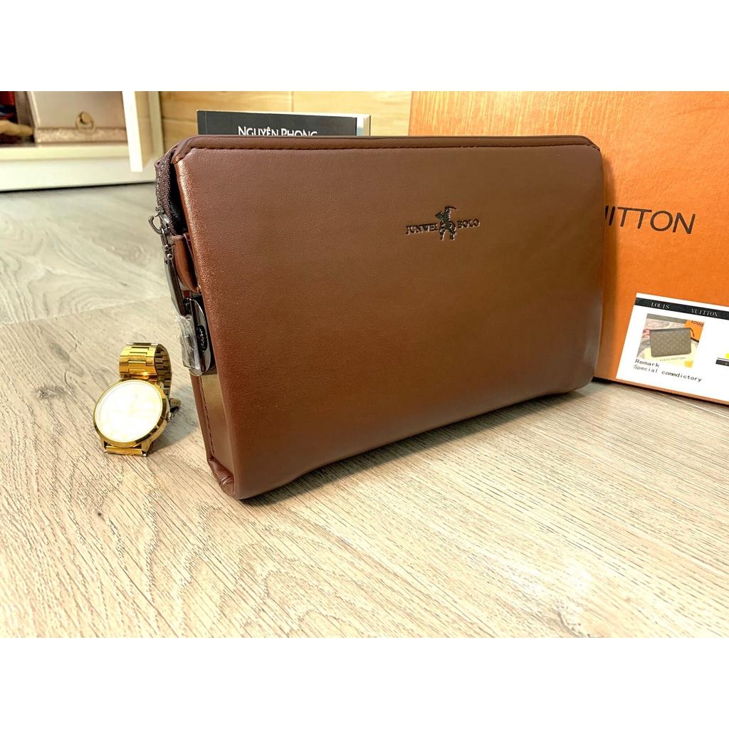 Ví Cầm Tay Khoá Số Junwei 1108 Cao Cấp.Bóp Da Cầm Tay Cao Cấp.Clutch Da Sang Trọng