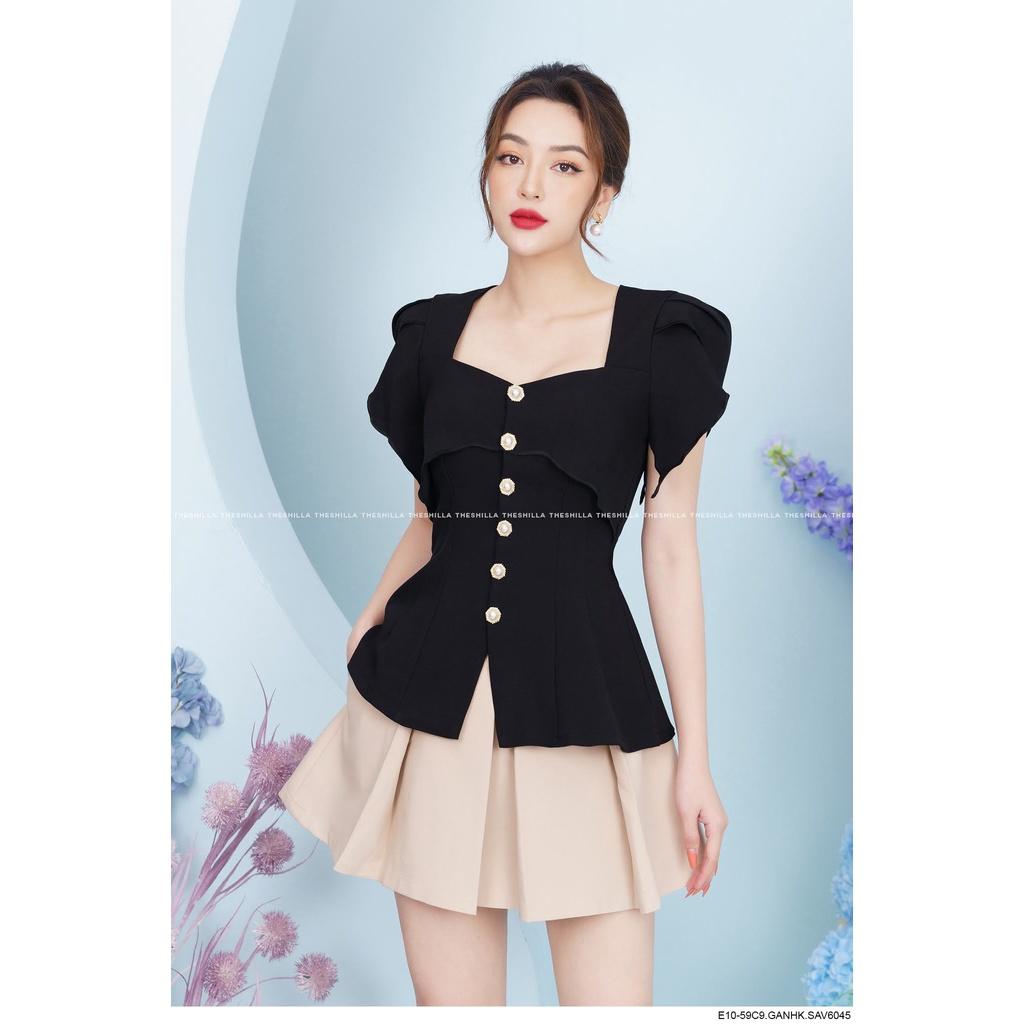 Set áo váy thiết kế áo bèo chân váy xếp ly có quần cao cấp The Shilla - E10-59C9