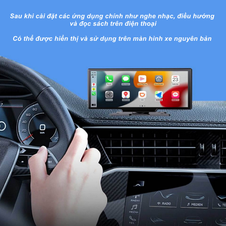 Màn Hình Ô Tô Taplo Carplay, Bản Đồ, Camera hành trình 4K - Home and Garden