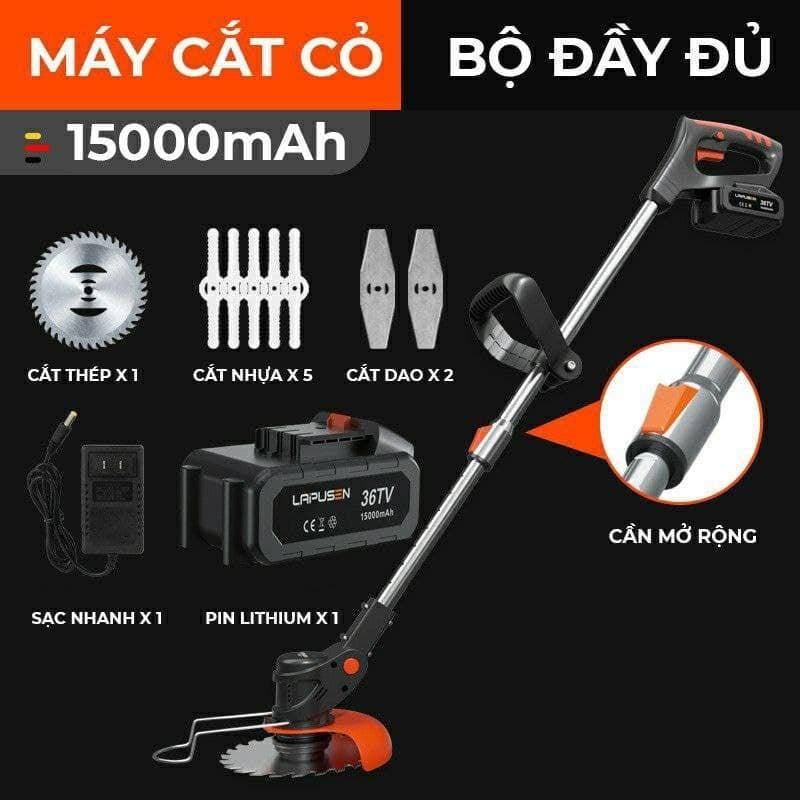 Máy cắt cỏ cầm tay dùng pin , Tặng kèm 8 lưỡi cắt