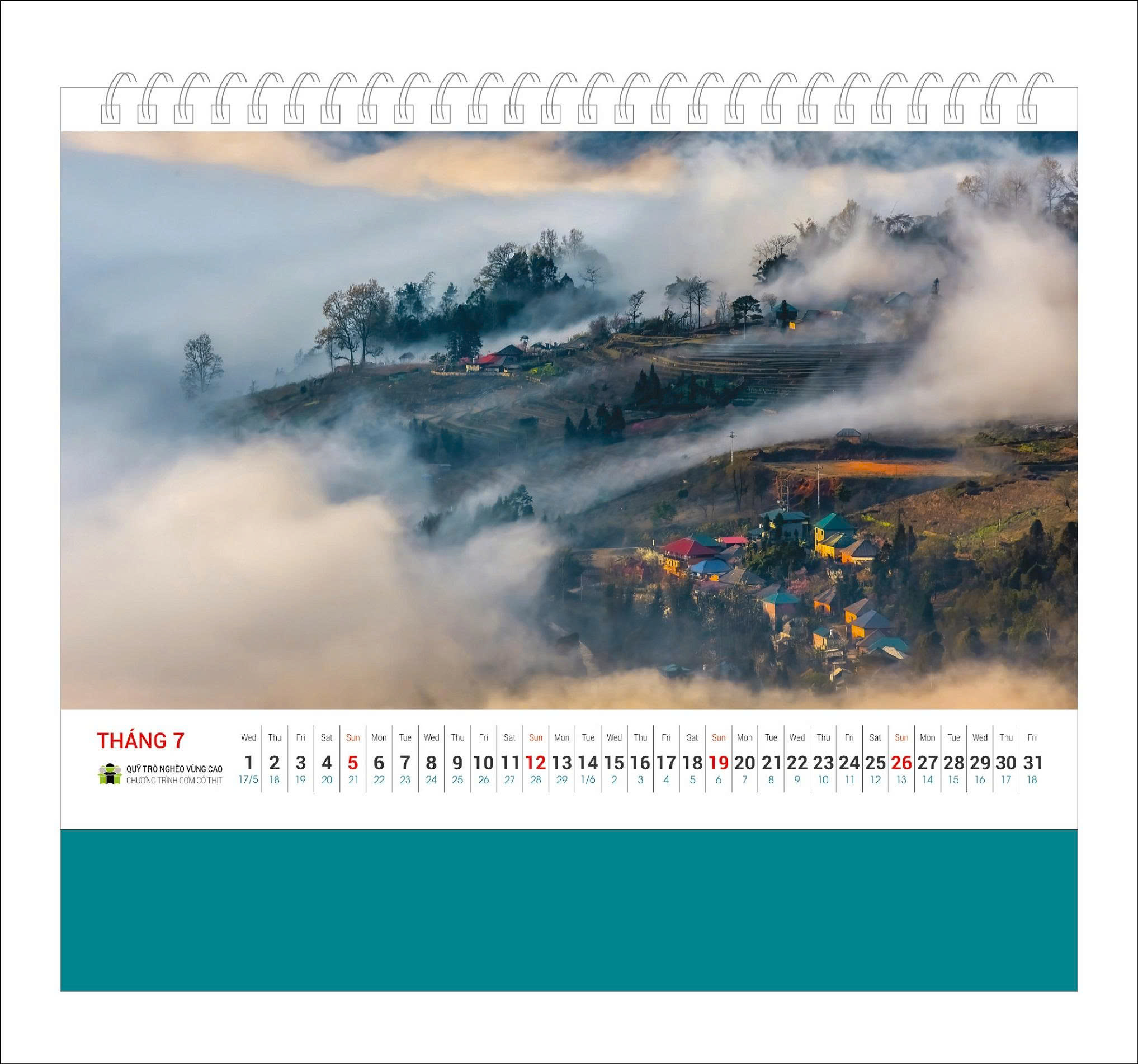 Lịch bàn Phong Cảnh Vùng Cao 2026 - Lịch Cơm Có Thịt