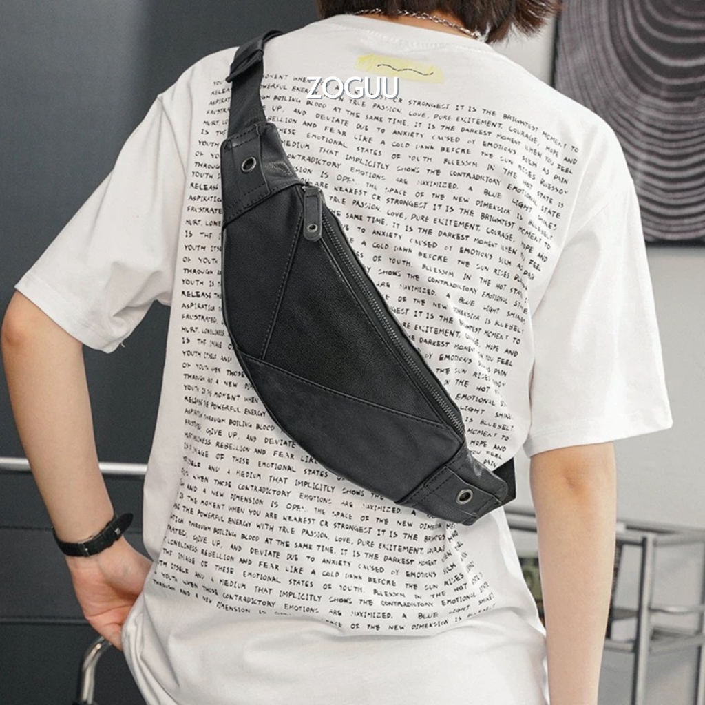 Túi Bao Tử Nam Đeo Chéo Da Mini Nhỏ Gọn Chống Nước Sang Trọng BAM017