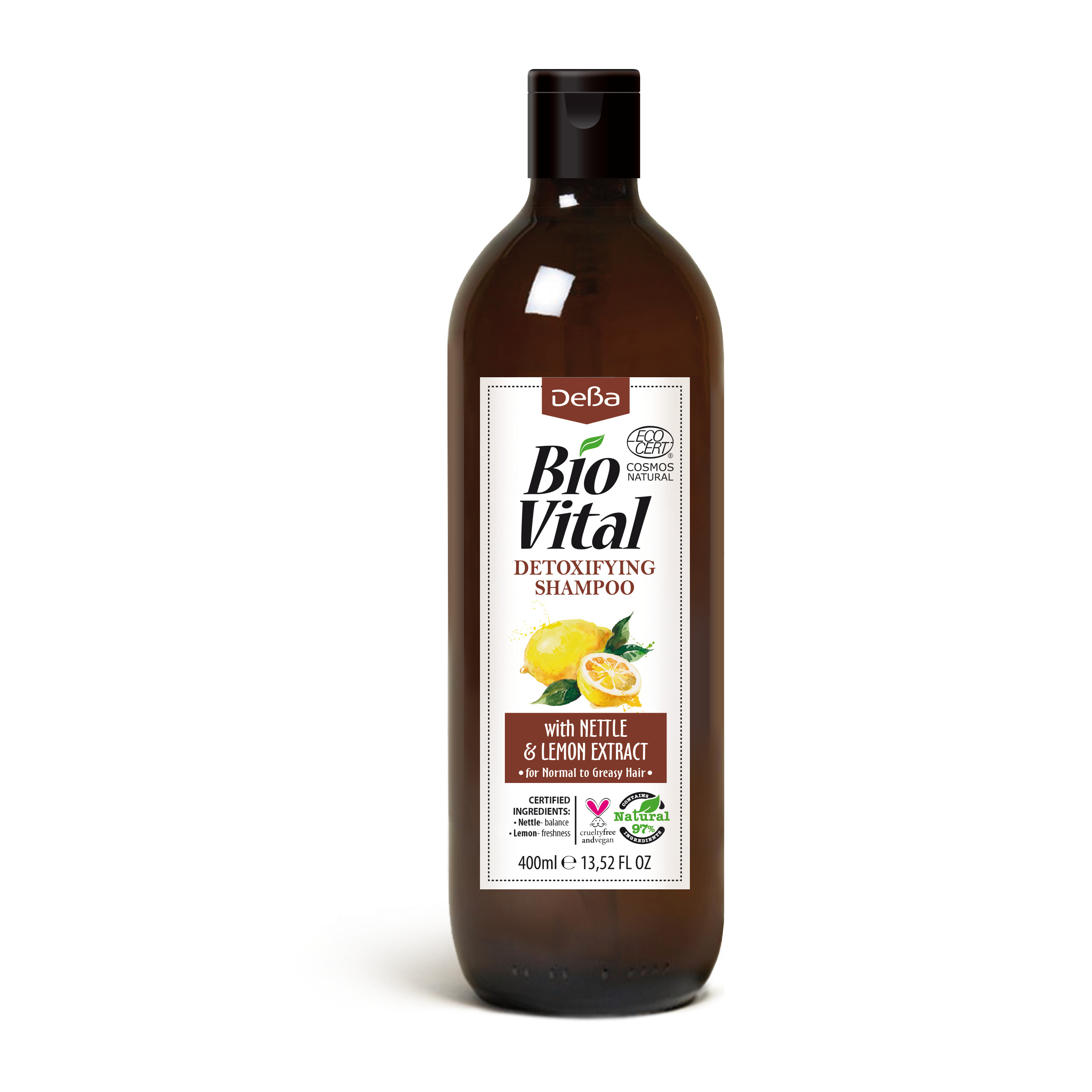 Dầu Gội Hữu Cơ Nhập Khẩu thải Độc Dành Cho Tóc Dầu Nhờn Deba Bio Vital Nettle &amp; Lemon