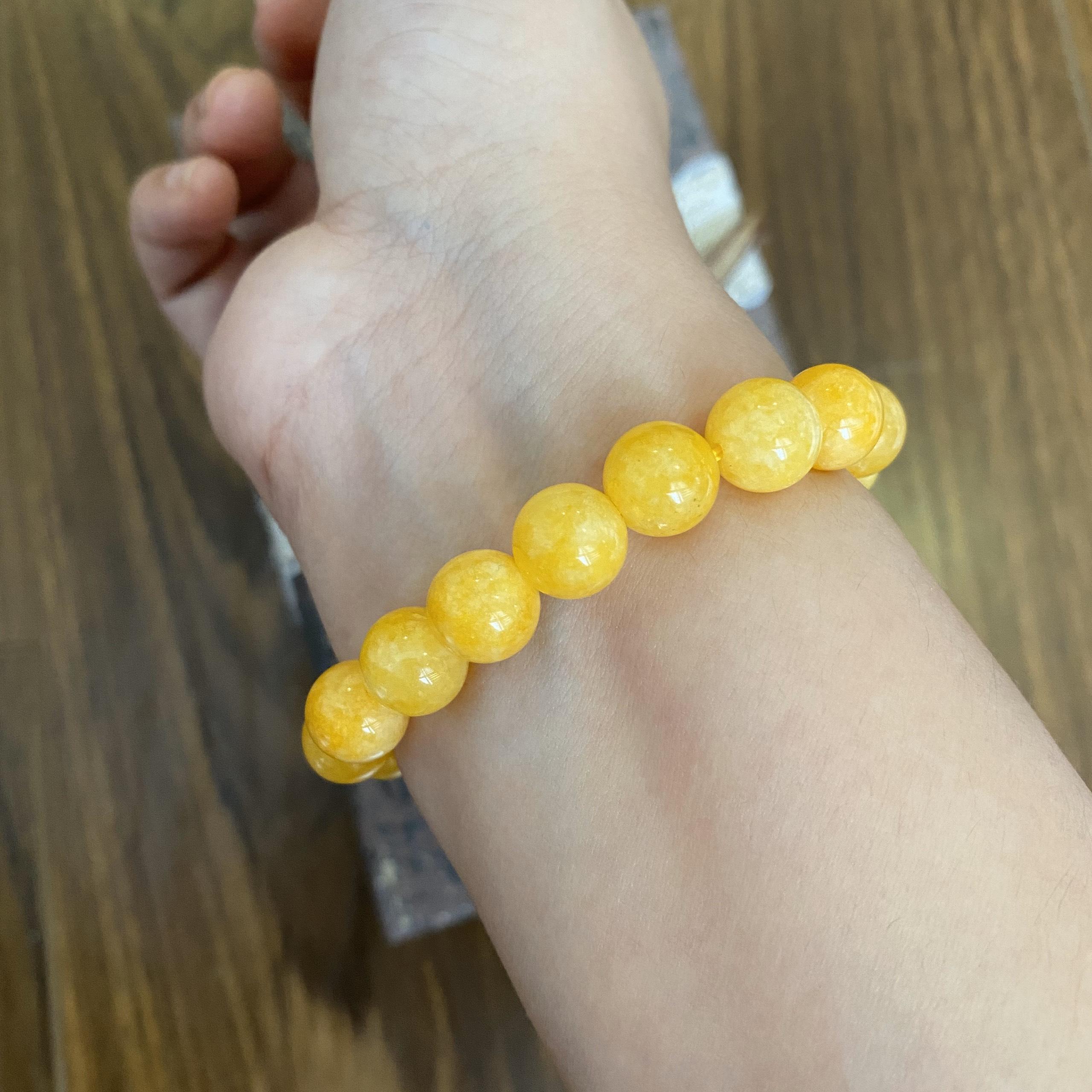 Vòng Đá Thạch Anh Vàng Vân 10 Ly Mix Charm Hoa 24K