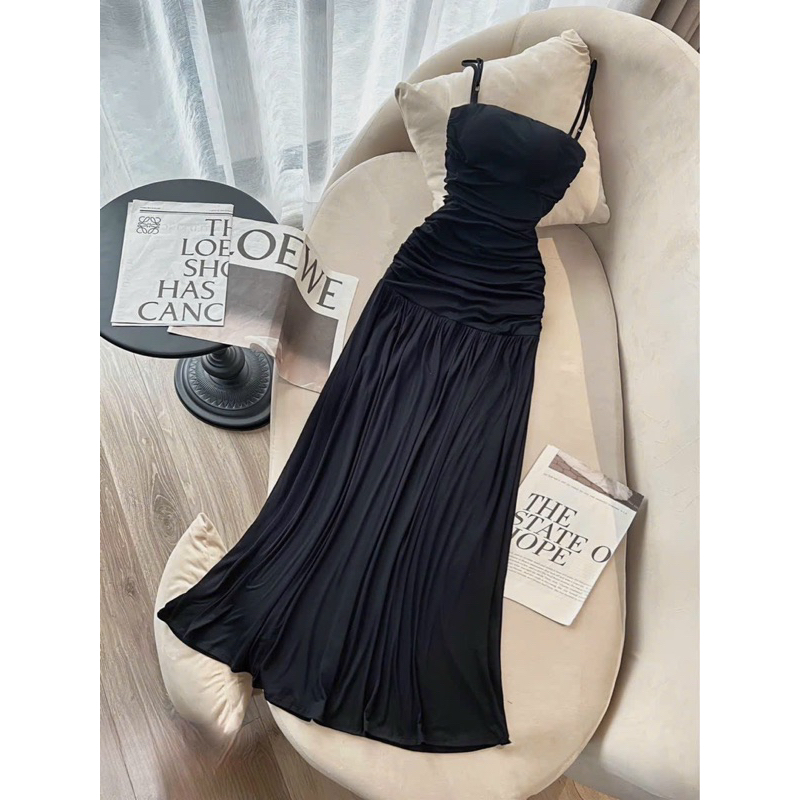 Đầm Maxi 2 Dây Xoắn Hở Lưng