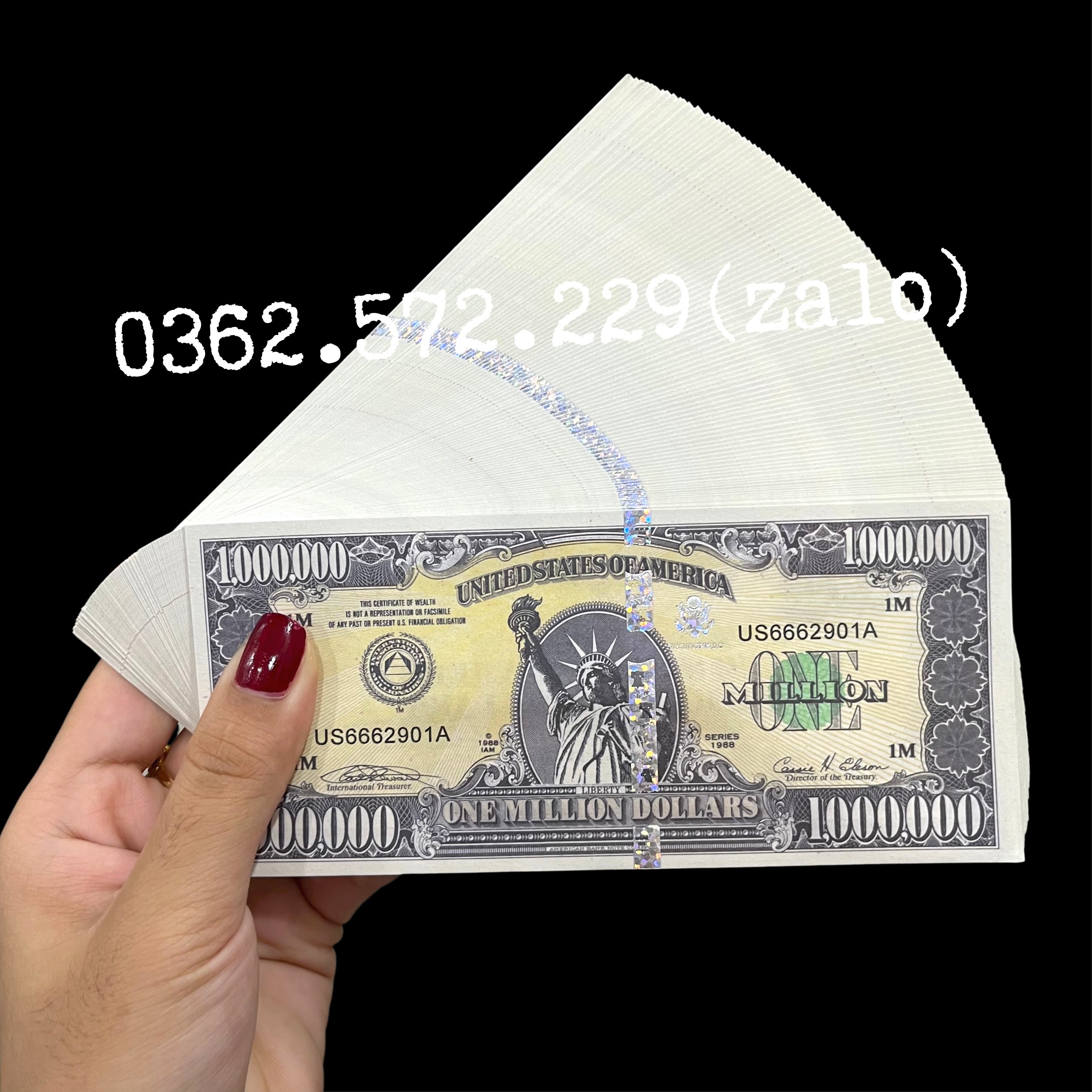 Combo 100 Tờ Tiền 1 Triệu USD, Triệu Đô Siêu Cấp Mỹ Kỷ Niệm Có Bảo An Huỳnh Quang Đẹp Mắt