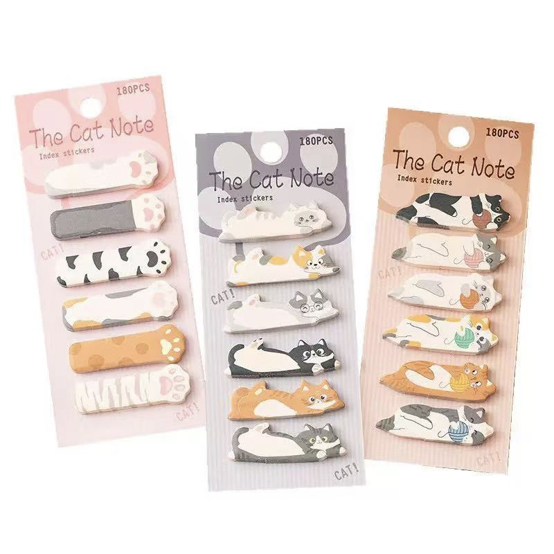 SET 180 MIẾNG GIẤY GHI CHÚ GHI NHỚ HÌNH MÈO XINH XẮN