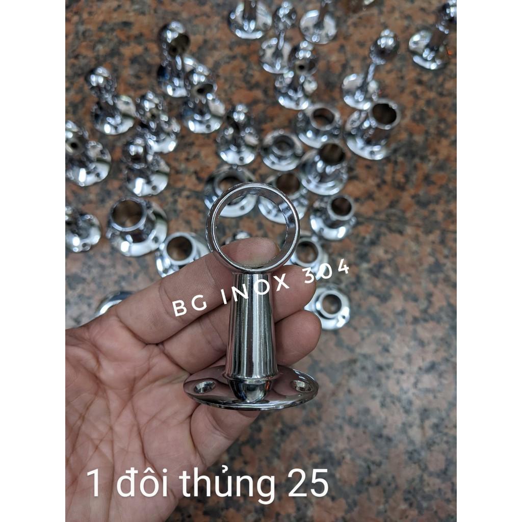 Chân đỡ ống Inox, bát đỡ ống Inox loại dày cao cấp nhất, bát đỡ thanh Inox lắp rèm