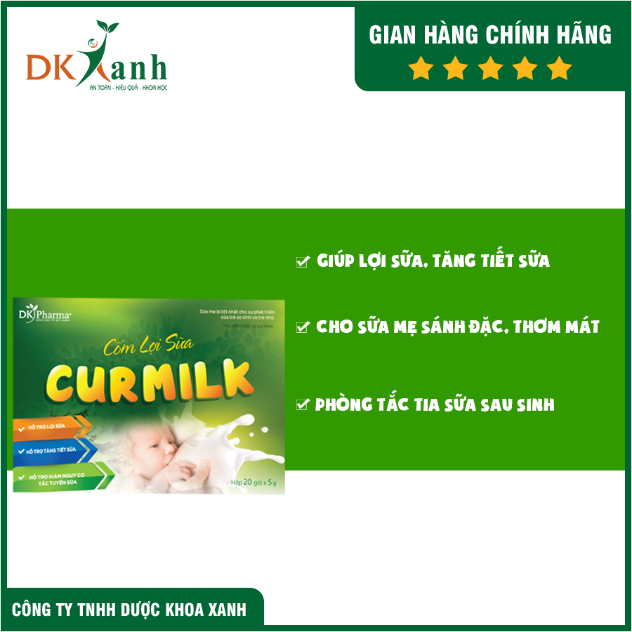 Combo 10 Hộp Cốm Lợi Sữa Curmilk - DK Pharma tặng 1 Máy hâm sữa 3 chức năng